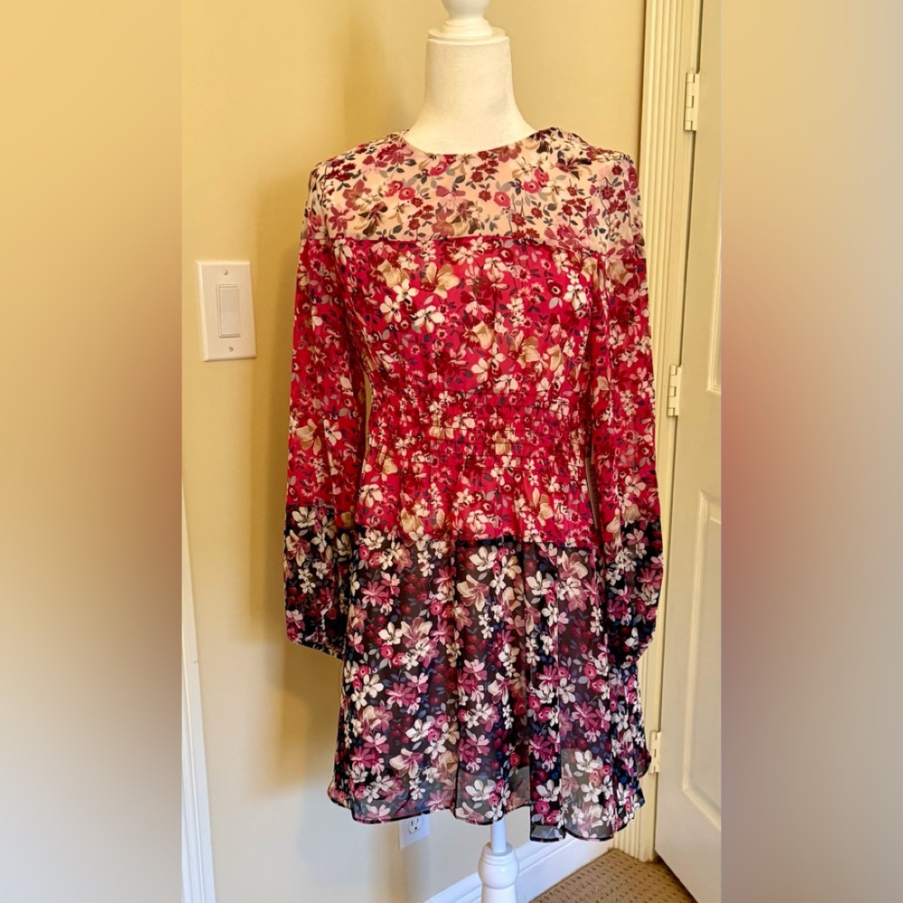 NWT designer Eliza J dress, new size 8P pink flowers